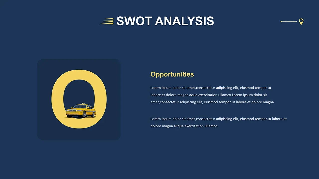 SWOT analysis slide in free cab and taxi templates