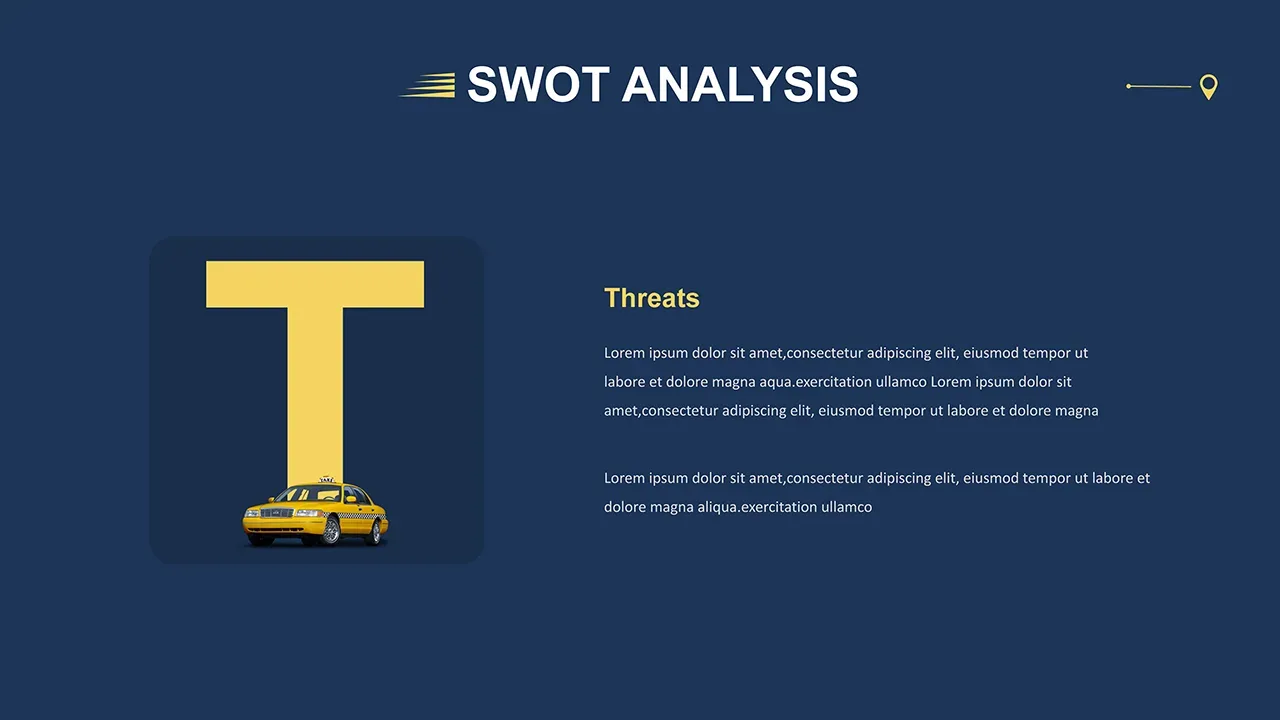 SWOT analysis slide in free cab and taxi templates