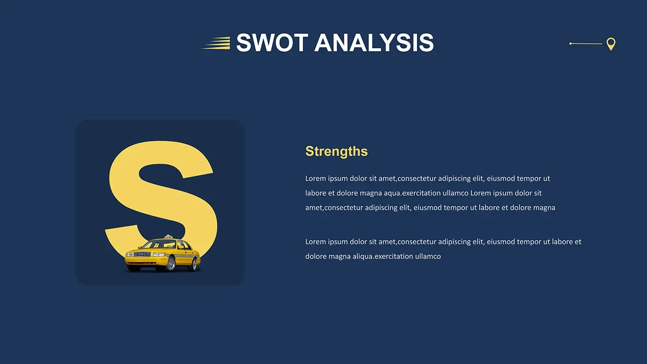 SWOT analysis slide in free cab and taxi templates