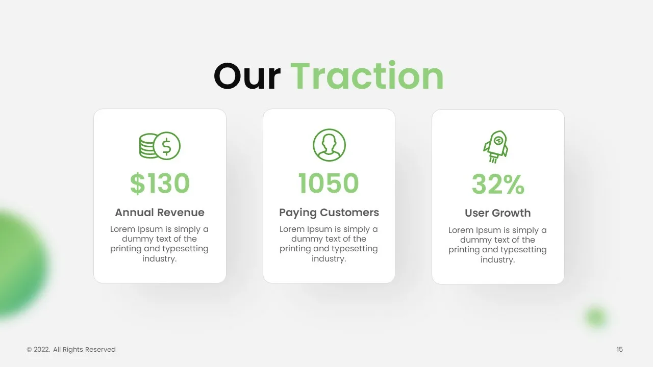 Our Traction Infographics Slide in Business Pitch Deck for Google Slides