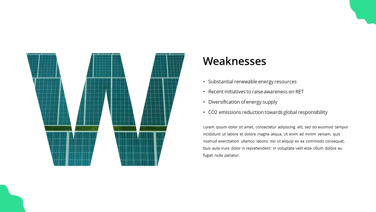 google slides renewable energy SWOT analysis template