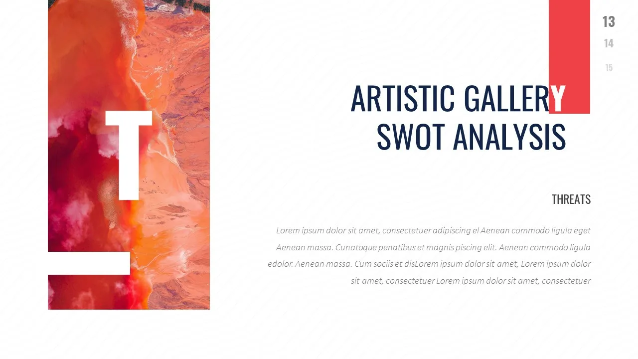 SWOT analysis template in art gallery google slides theme