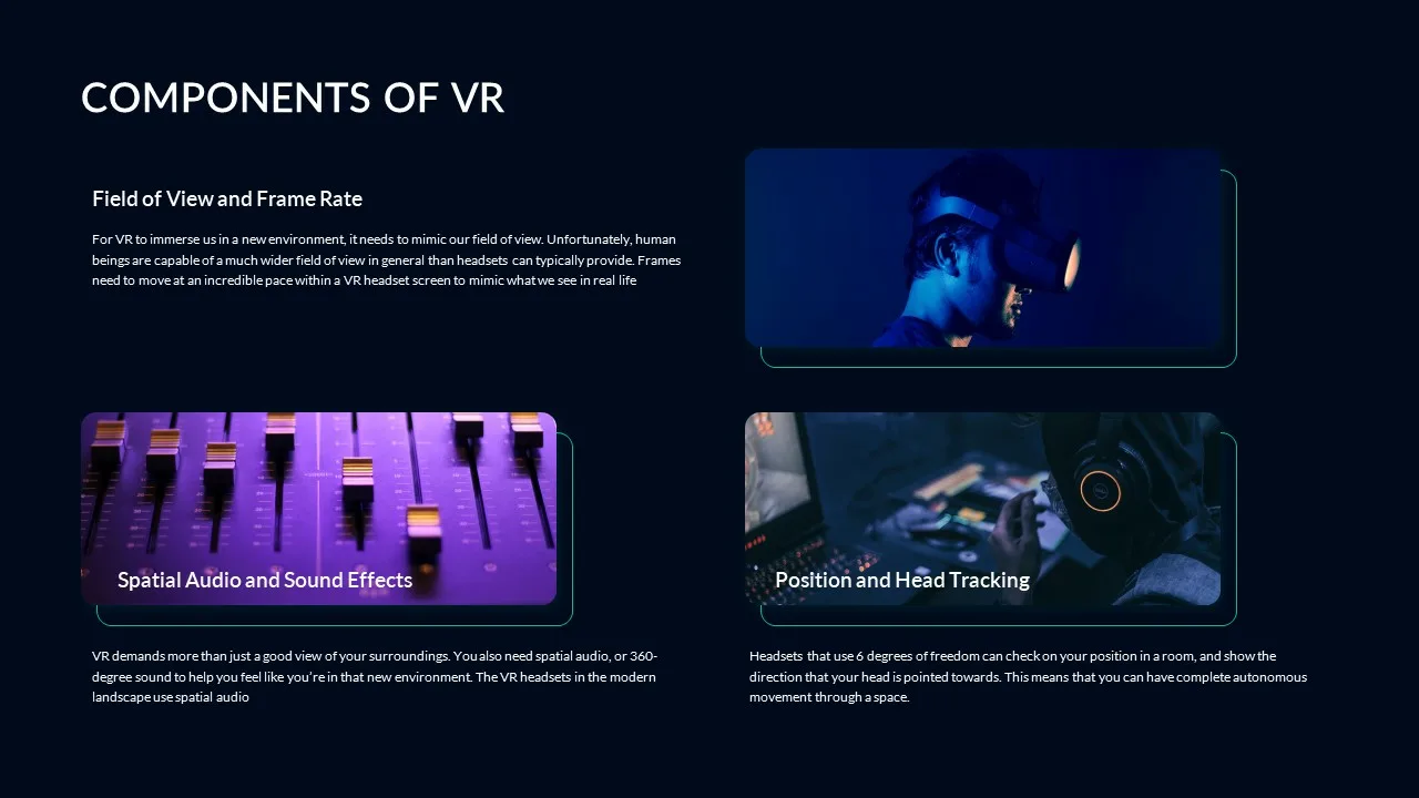 components of VR slide in Virtual Reality google slides templates