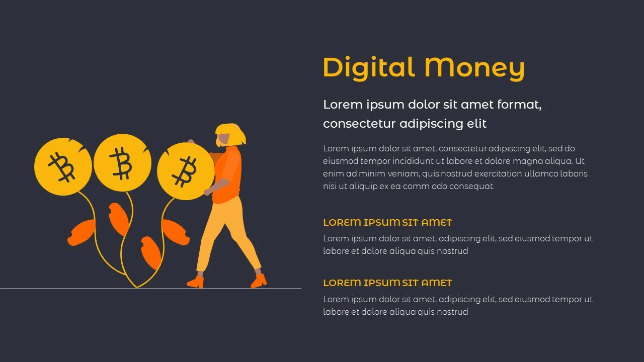 digital money template in cryptocurrency google slides themes