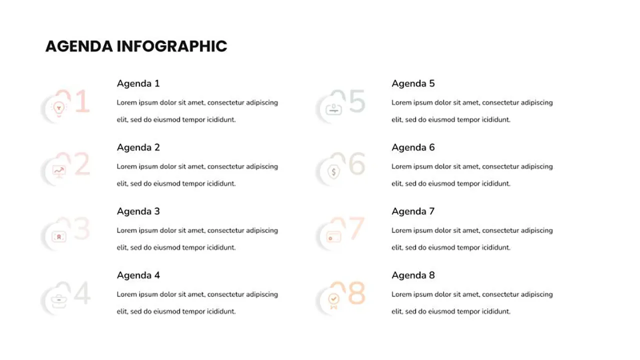 8 Step Cool Agenda Slides for Presentation