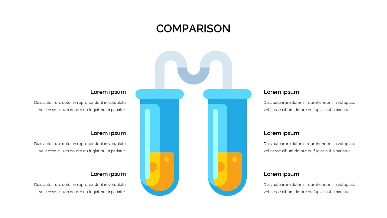 Comparison slide for Free google slides chemistry templates