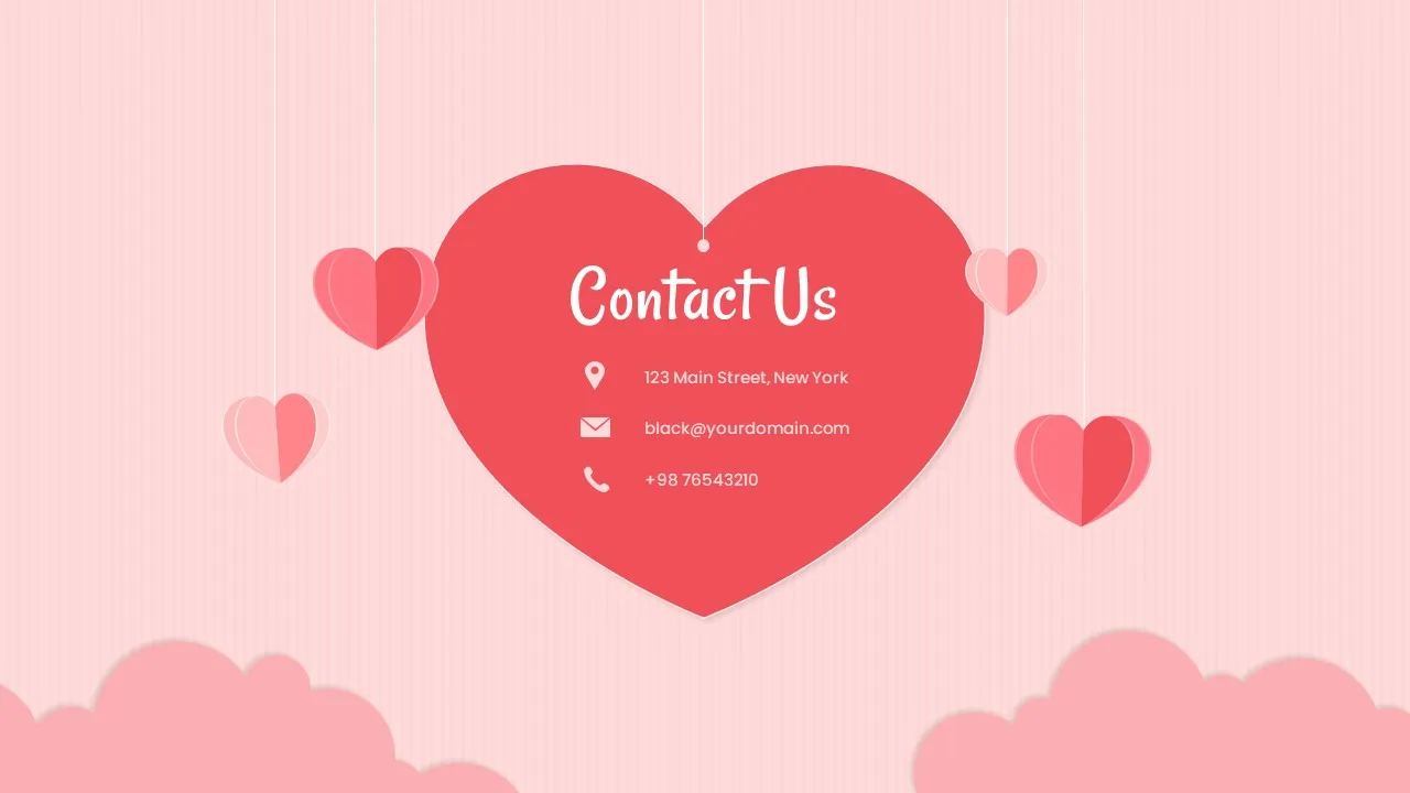 Contact Us Slide of Valentine’s Day Google Slides Template Free