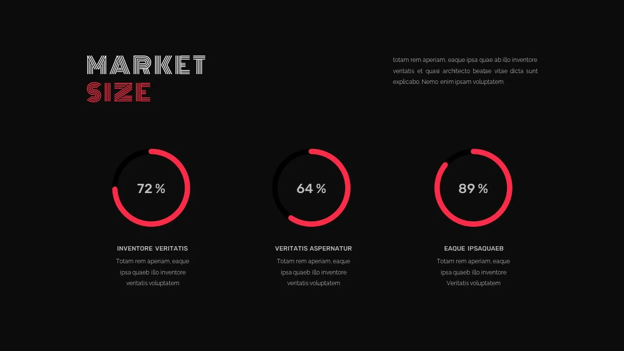 Dark google slides theme market size slide