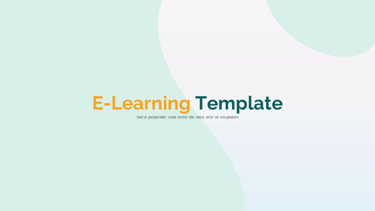 E learning Presentation Template for Google Slides Title Slide