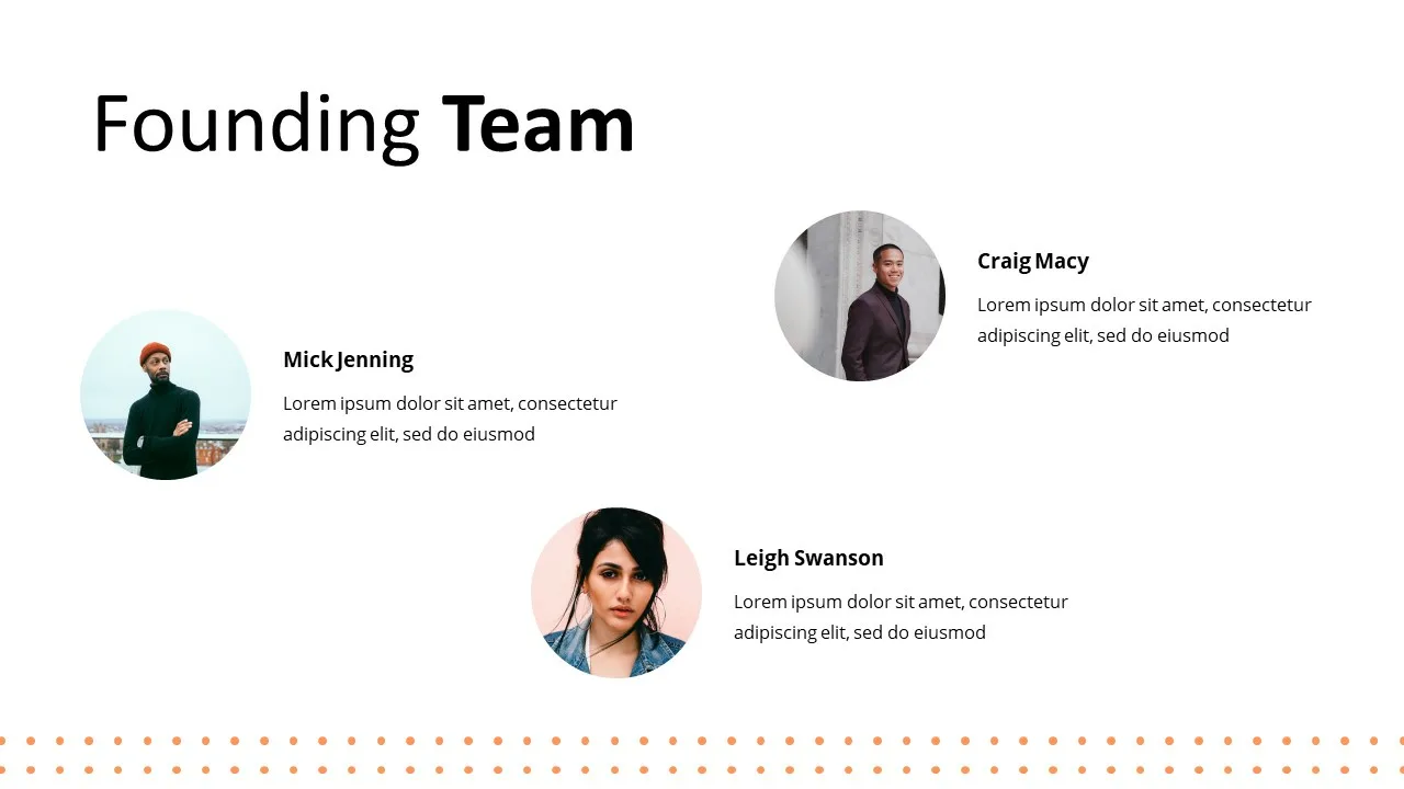 Founding team slide for free tech google slides templates