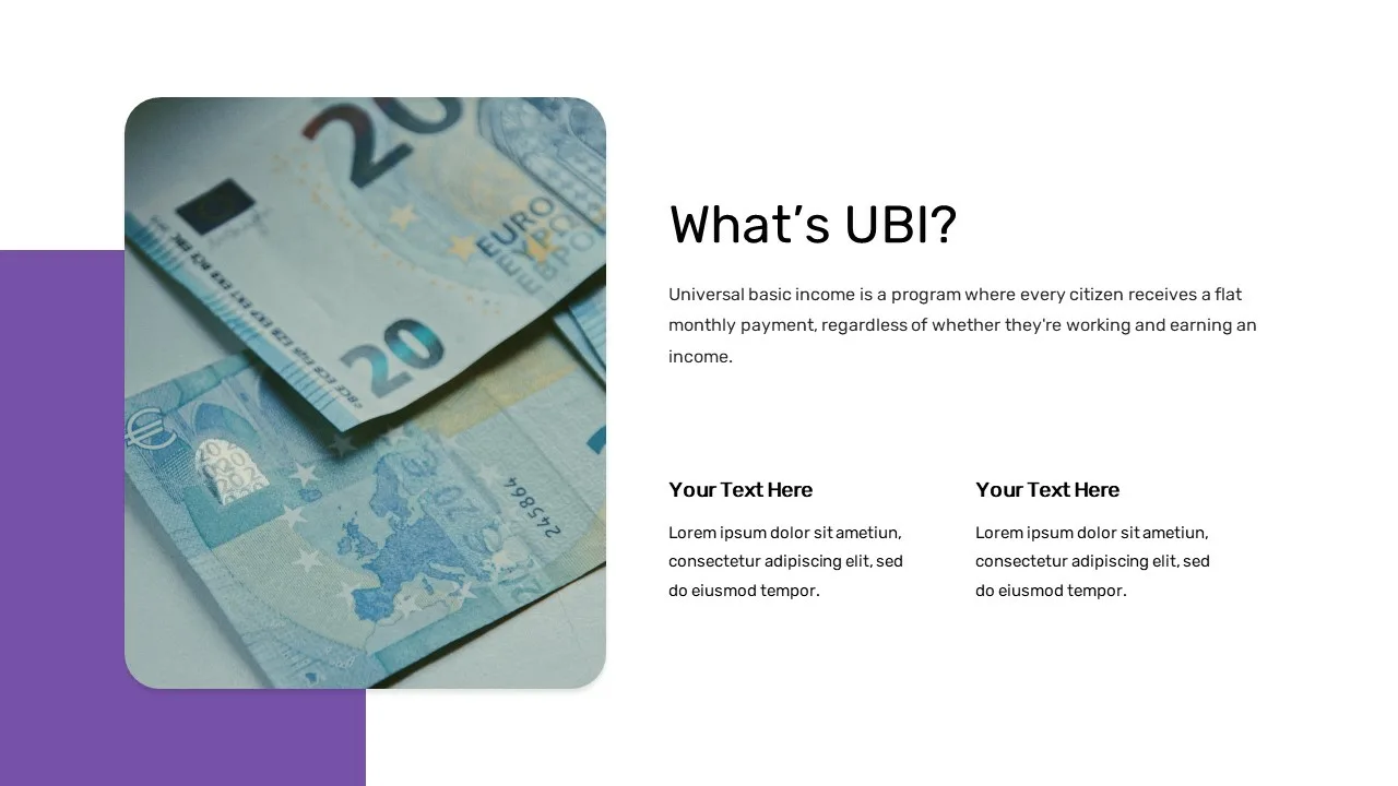 Free Universal Basic Income Presentation Showing What is UBI