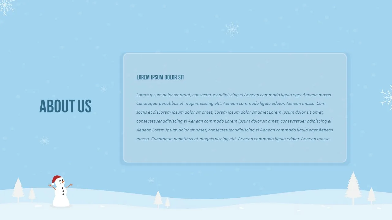 Free Winter Themed Google Slides About Us Slide