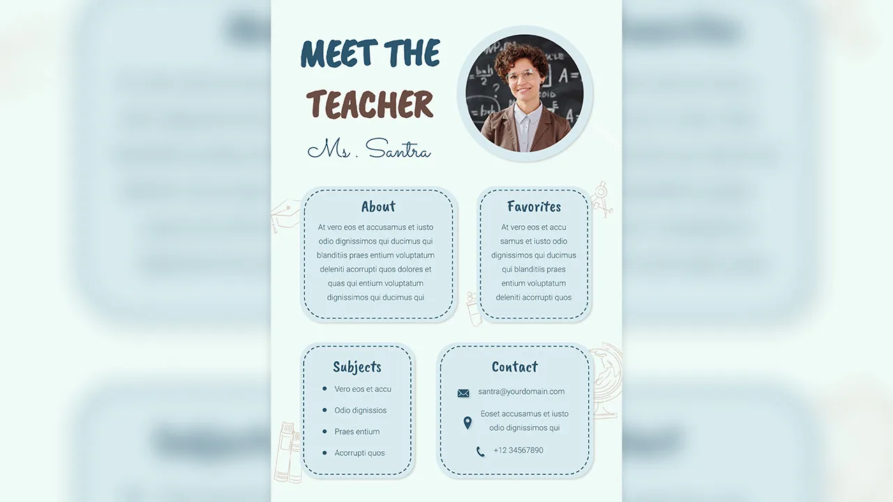 Free meet the teacher template for presentations