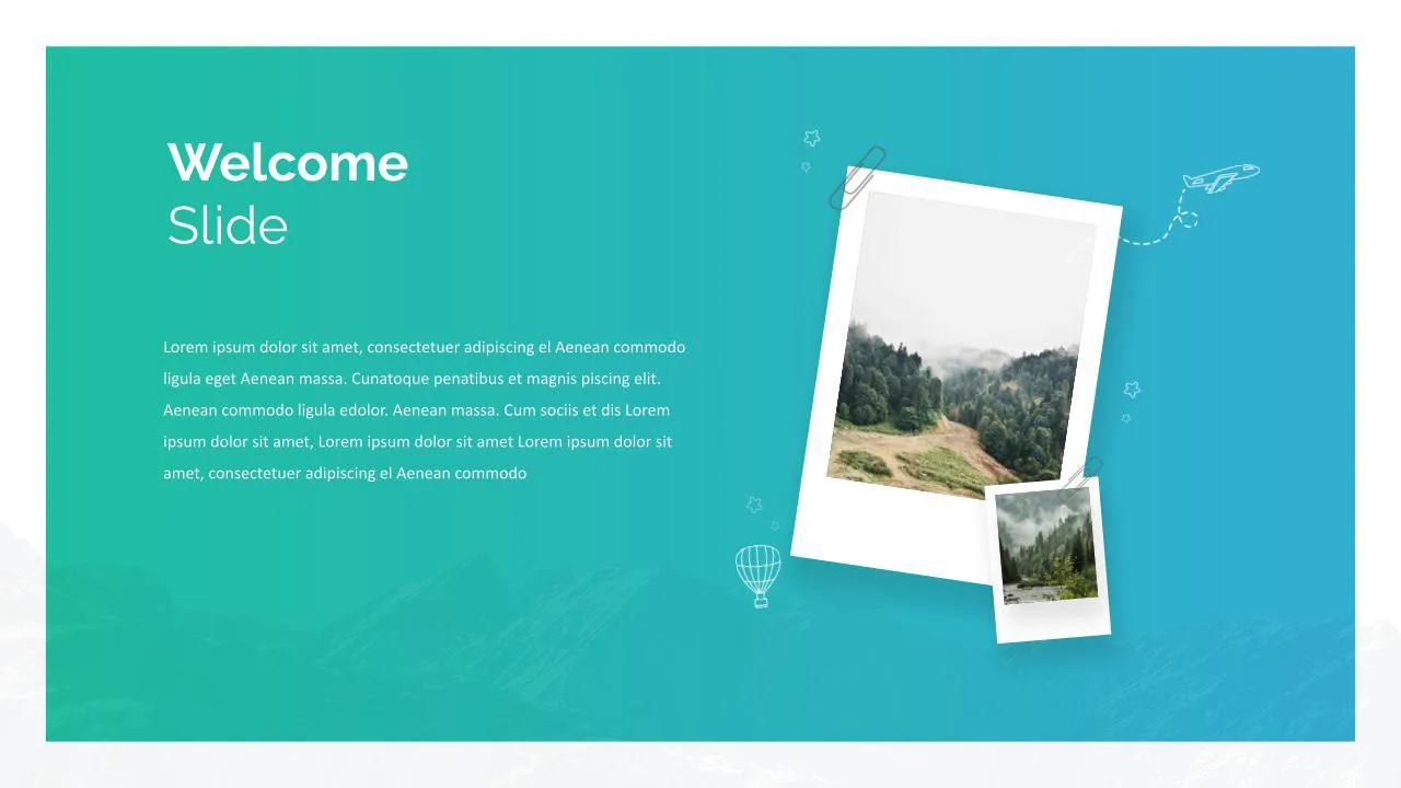 Free travel google slides template welcome slide