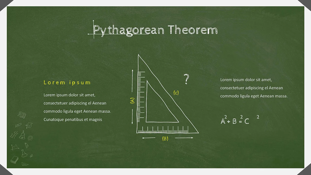 Google Slides Chalkboard Slide Template 3 Column Layout Slide