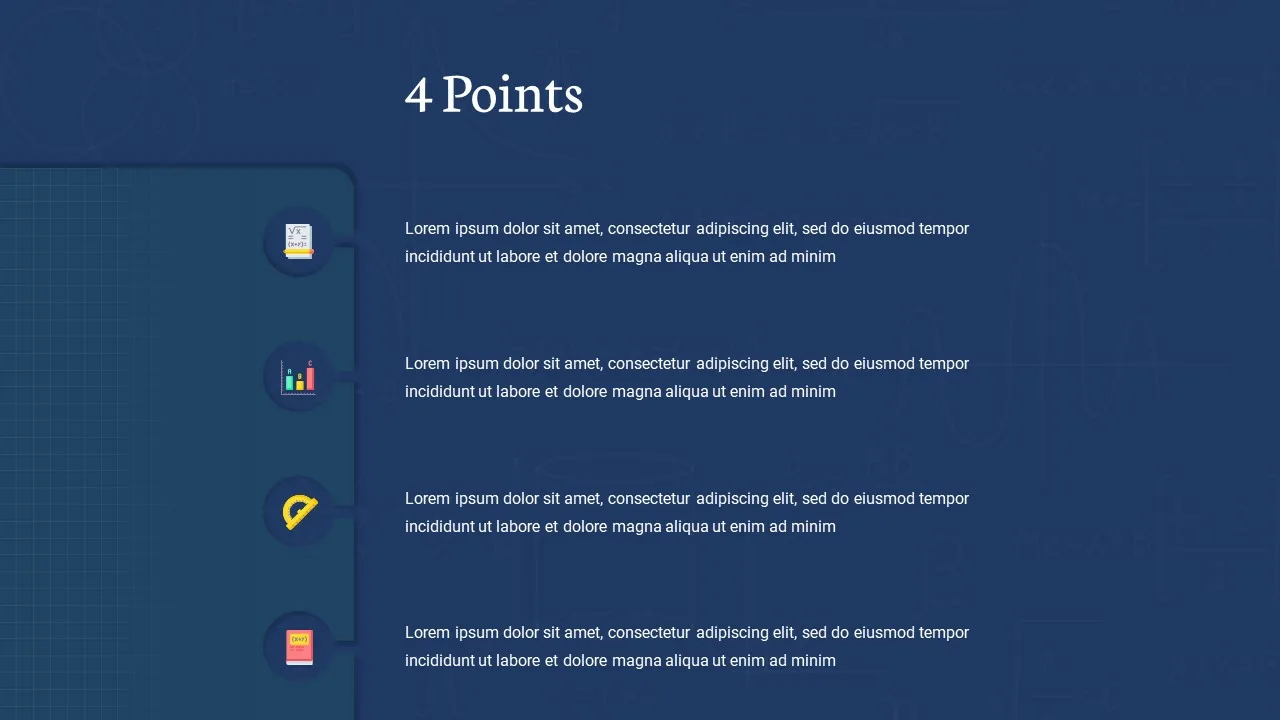 Google Slides Math Templates 4 Points Slide with Infographics