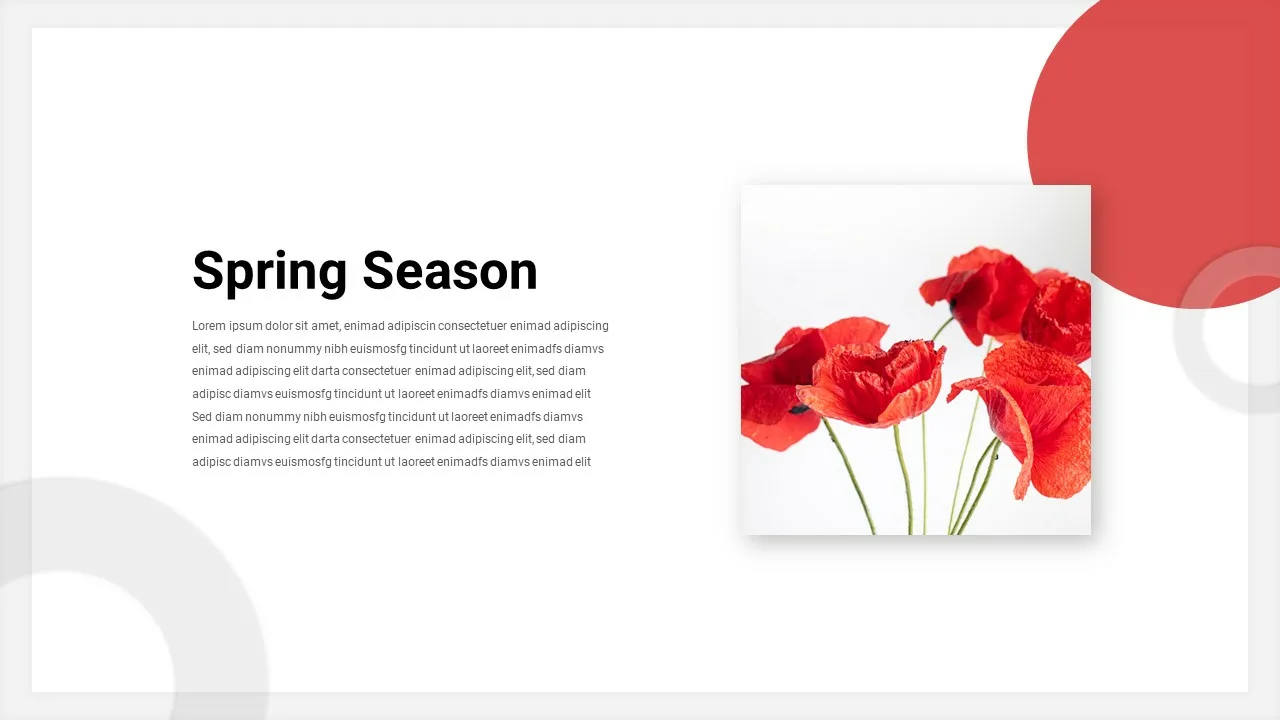 Google Slides Spring Theme Template with a flower image