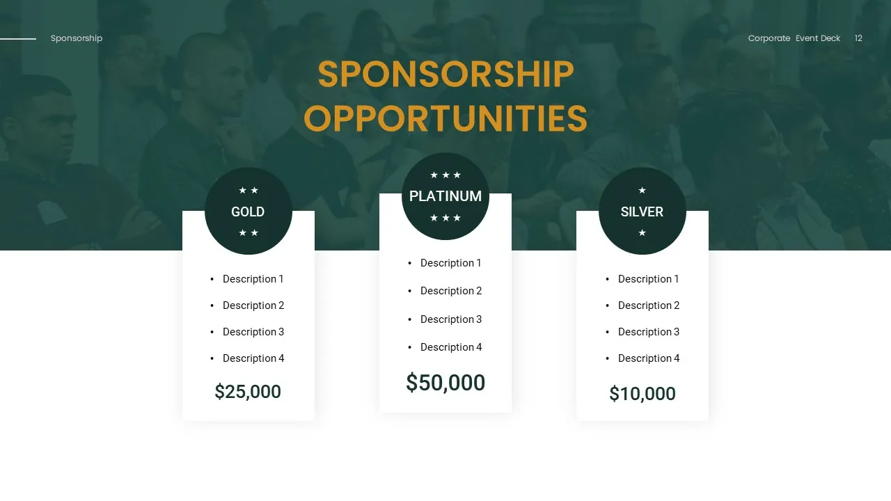 Google slides sponsorship template for presenting sponsorship opportunities