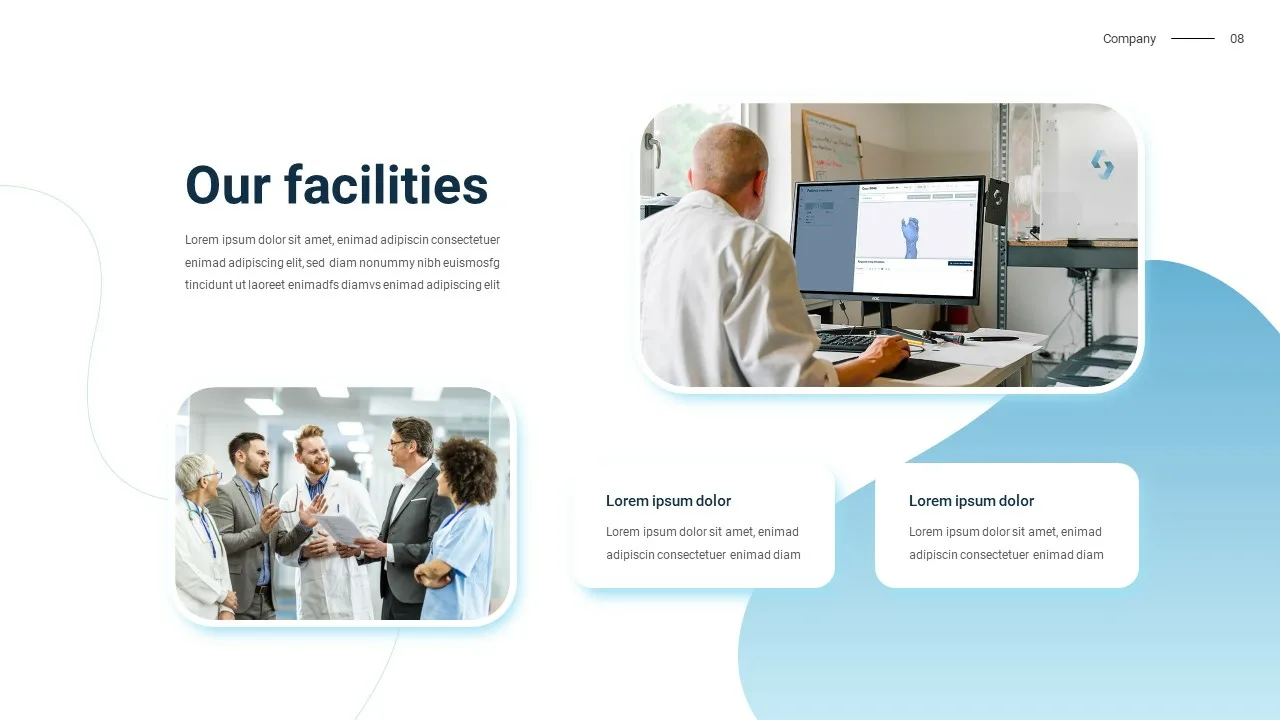 Hospital facilities slide for Medical theme google slides templates for presentation