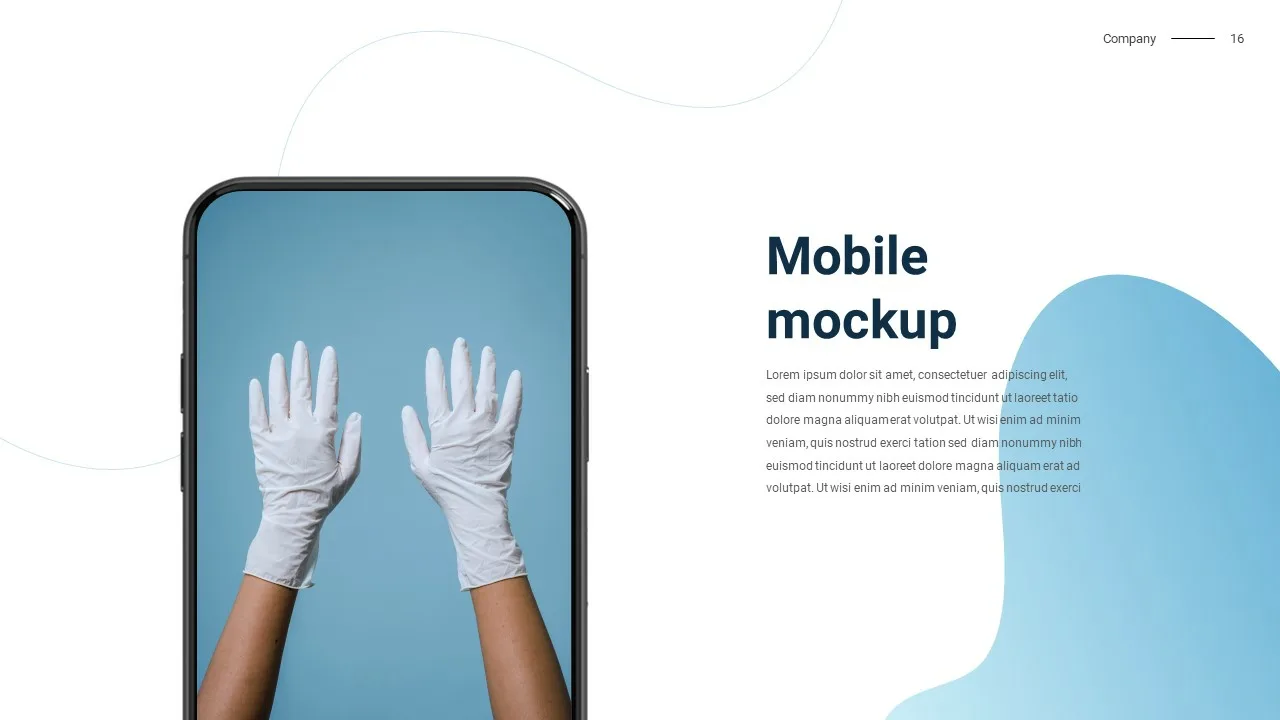 Medical presentation template for hospitals and healthcare mobile mock-up slide