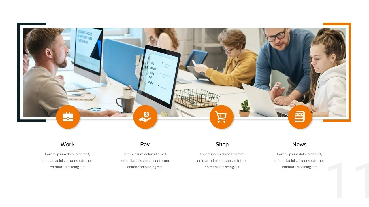 Minimalist business google slides themes to show your business details