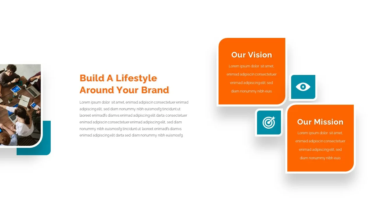 Mission and vision slide for modern google slides presentation templates