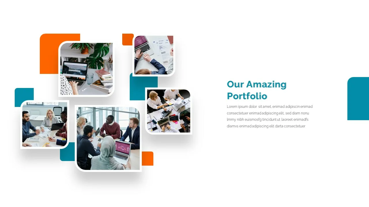 Modern google slide templates company portfolio presentation slide