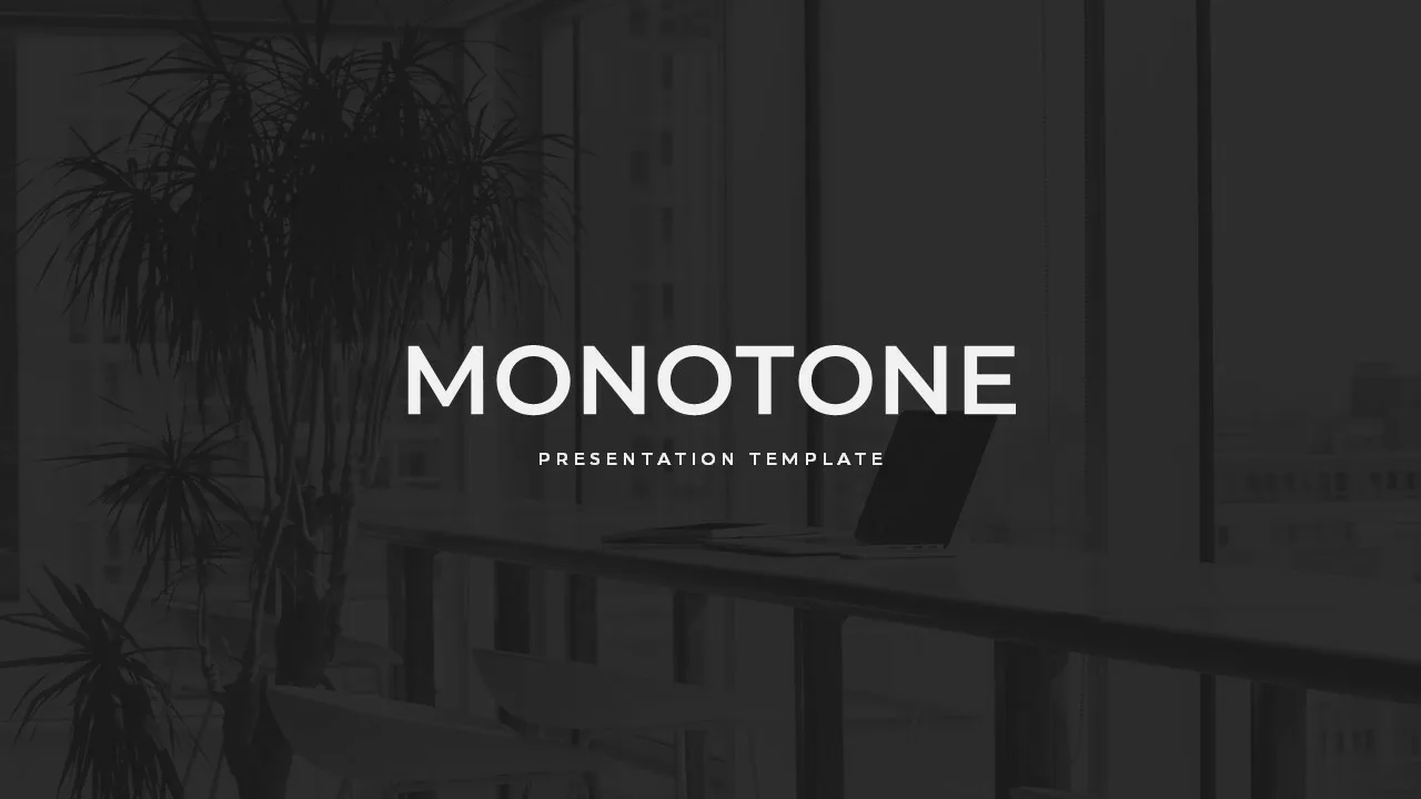 Monotone presentation google slides template title slide