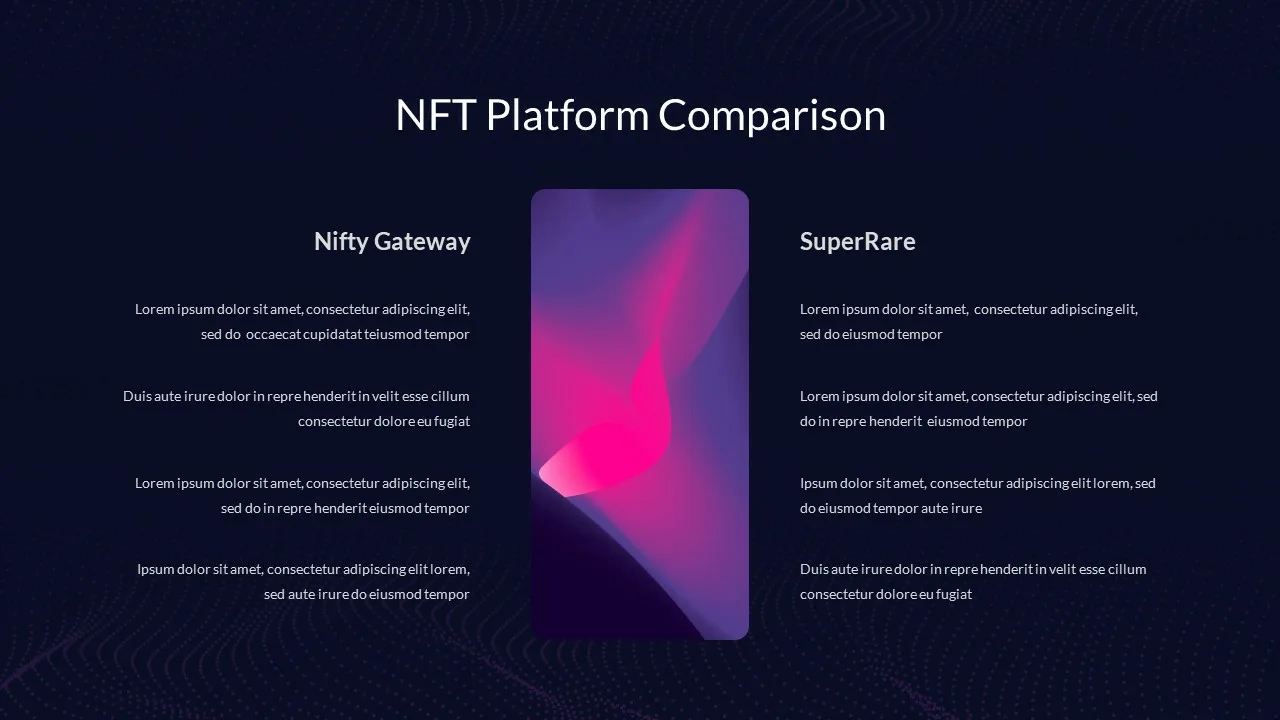 NFT presentation template for google slides platform comparison slide