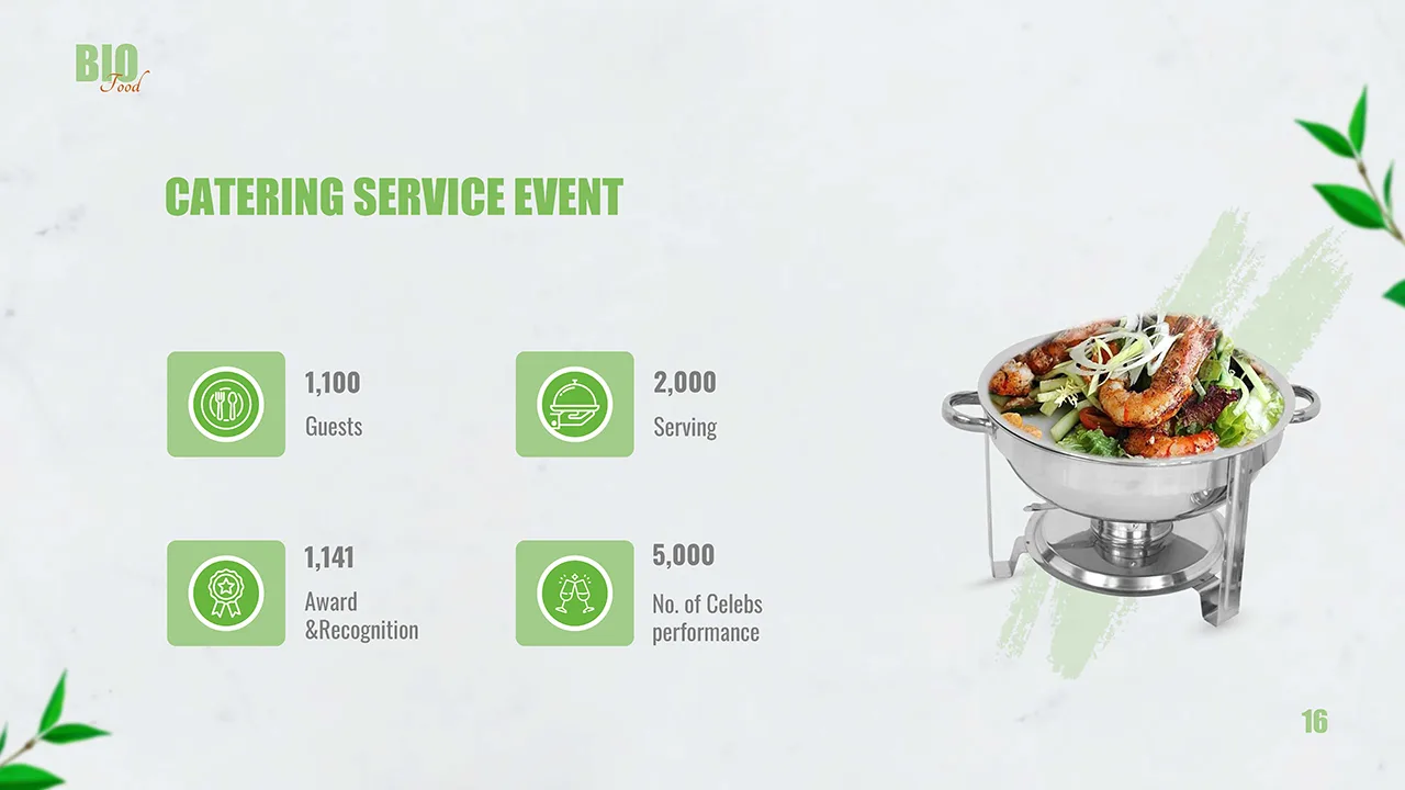 Organic food google slides theme perfect for catering service events