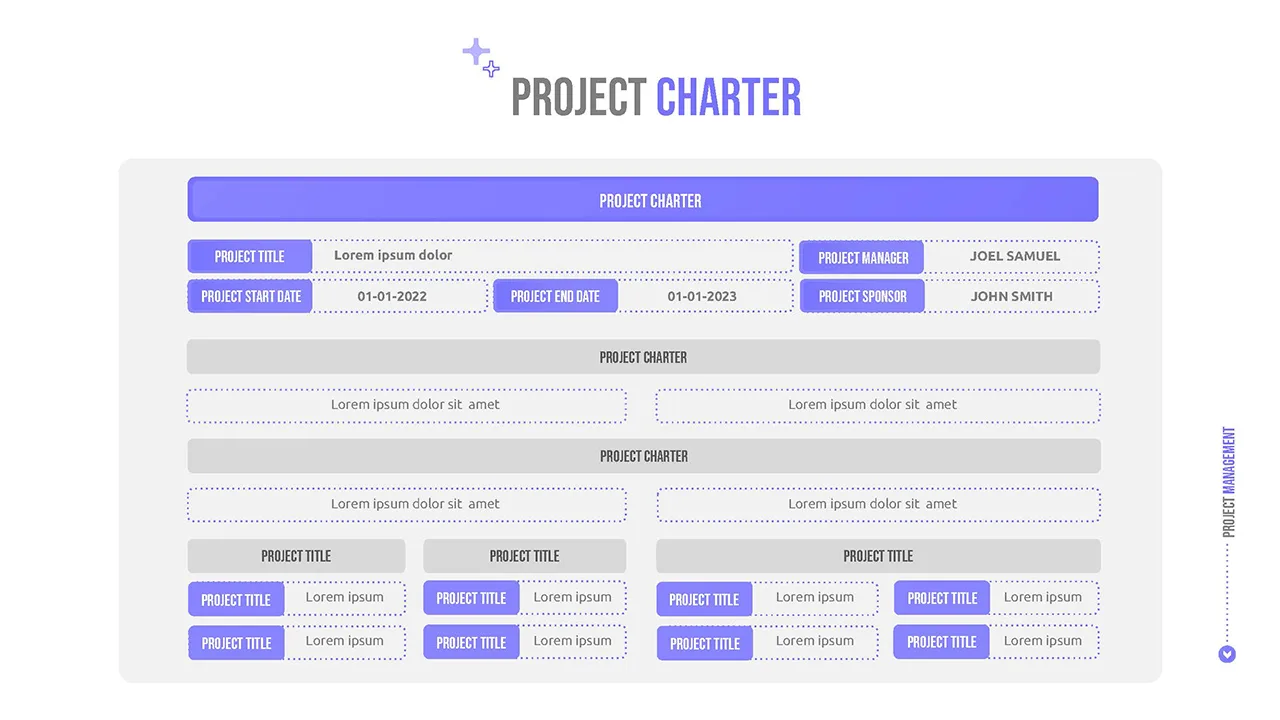 Project management presentation templates for google slides project charter slide