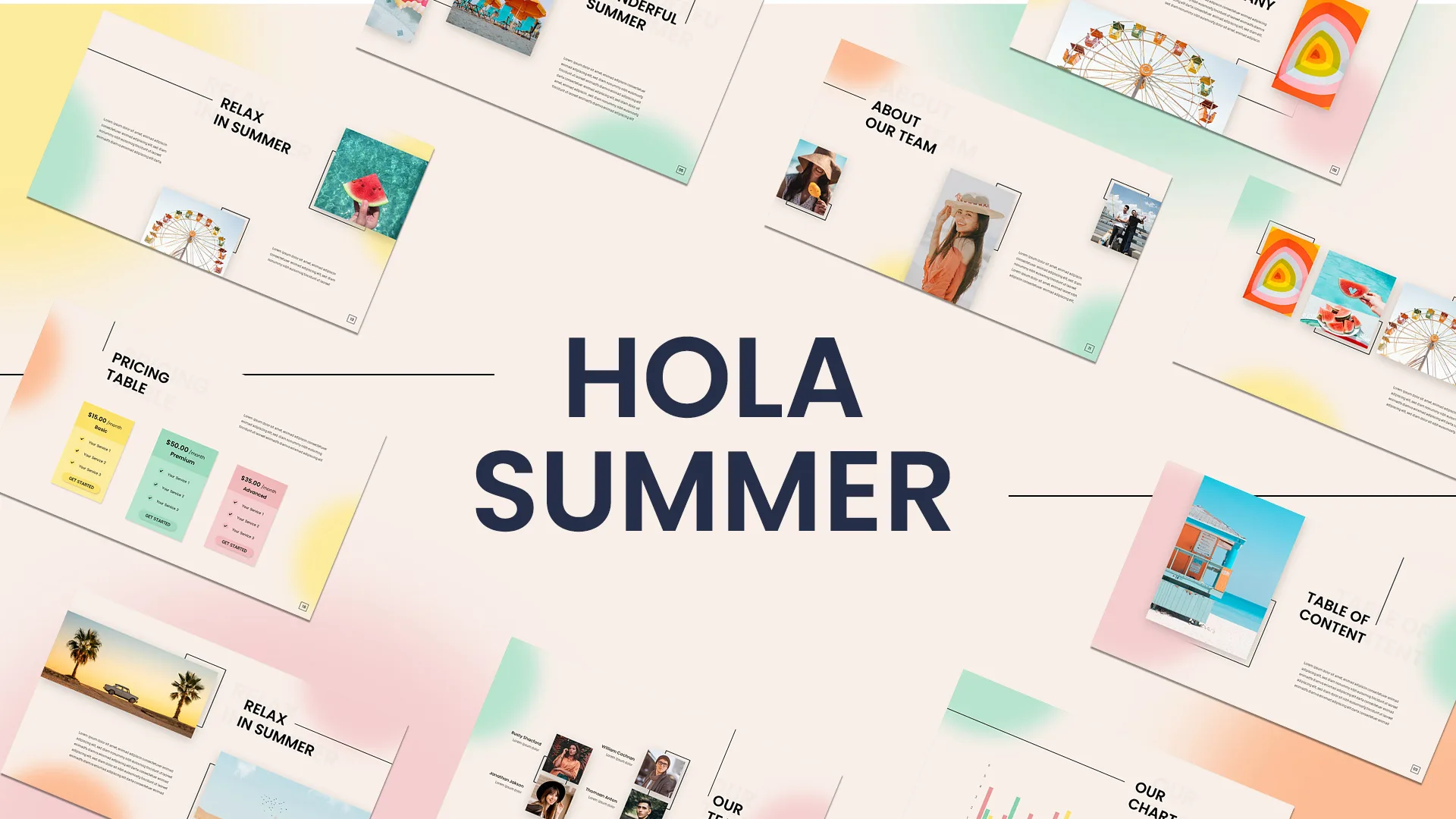 Summer season google slides themes and templates for presentation cover slide