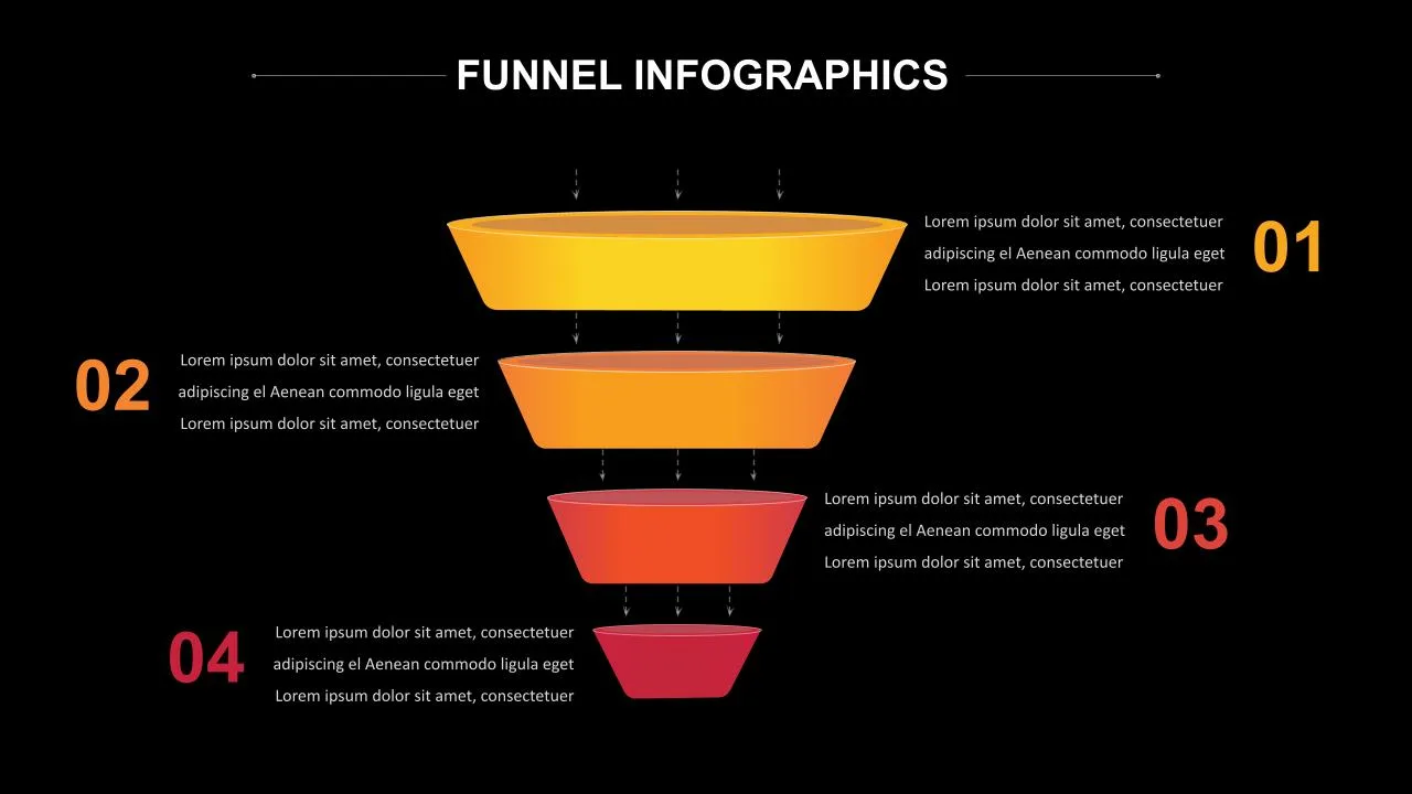 4 Layer Funnel Slide Template for Presentation