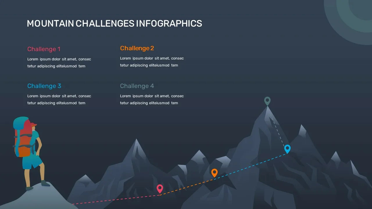 4 Step Mountain Metaphor Slide for Presentation