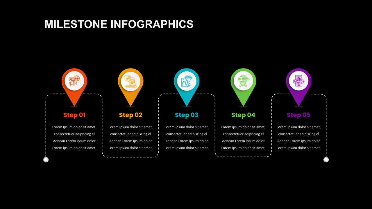 5 Step Milestone Slide for Presentation