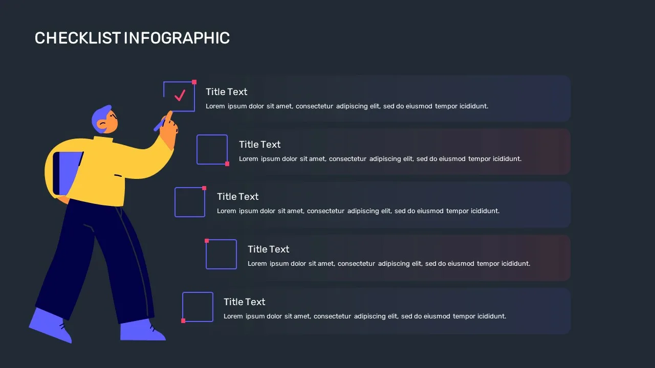 Creative 5 Step Checklist Slides Template for Presentation