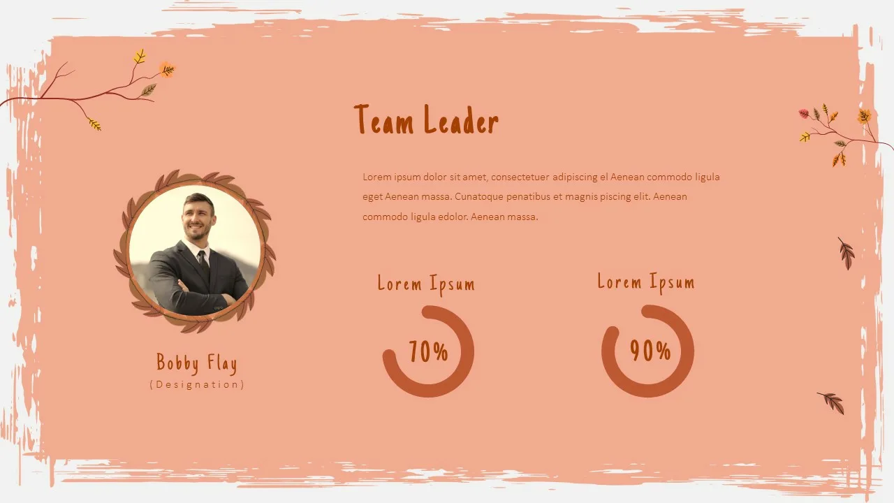 Fall Theme Google Slides Template Team Leader Introduction Slide