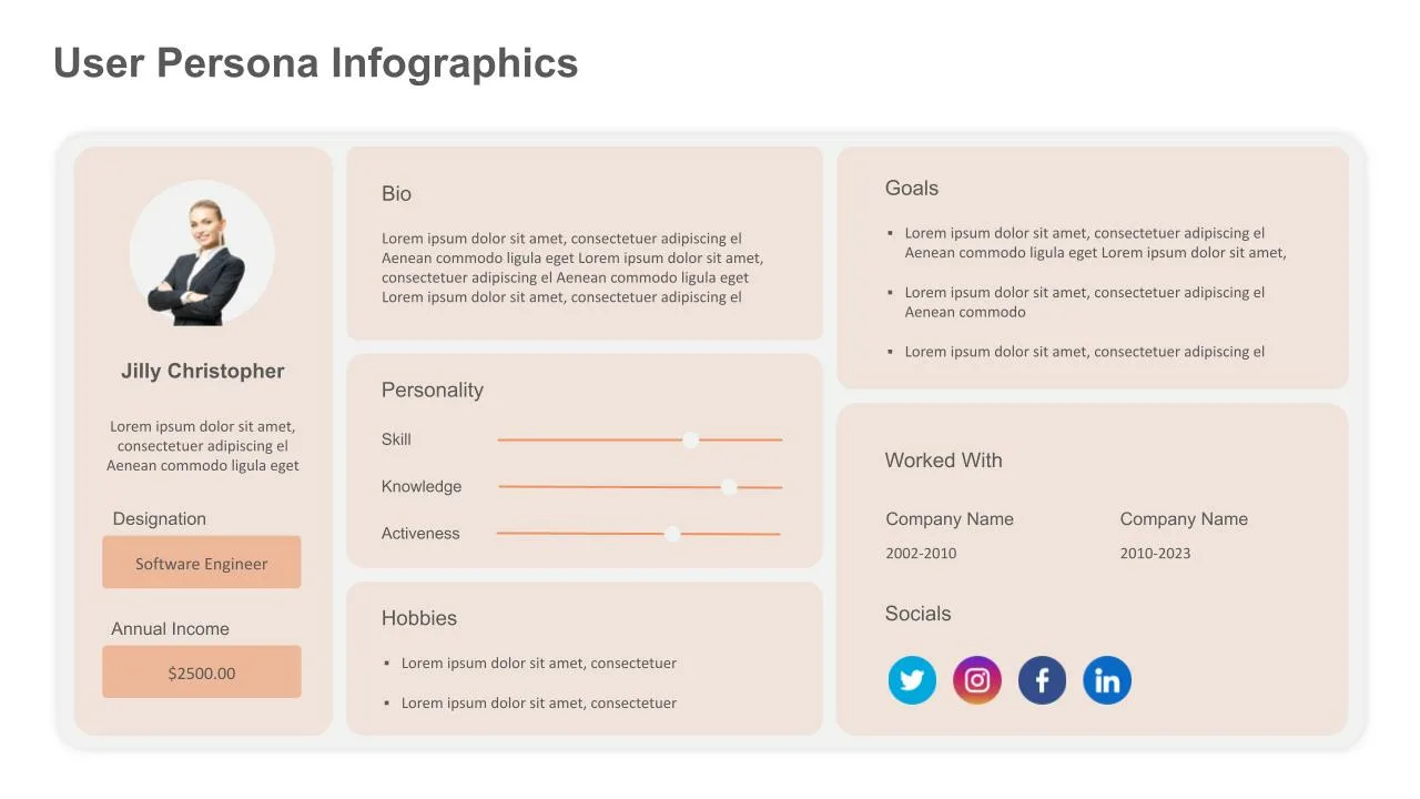 Persona Slide Template for Presentation