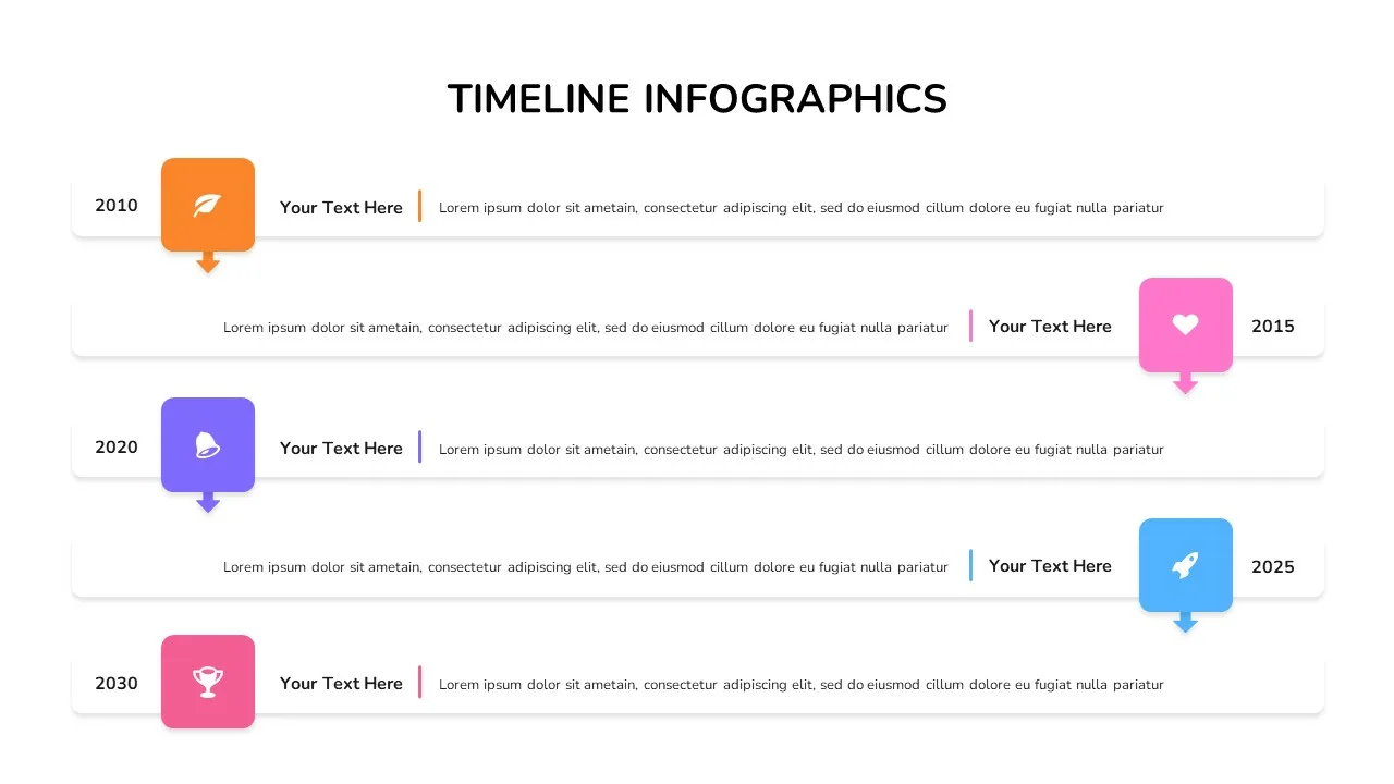 5 Step Timeline Template for Google Slides