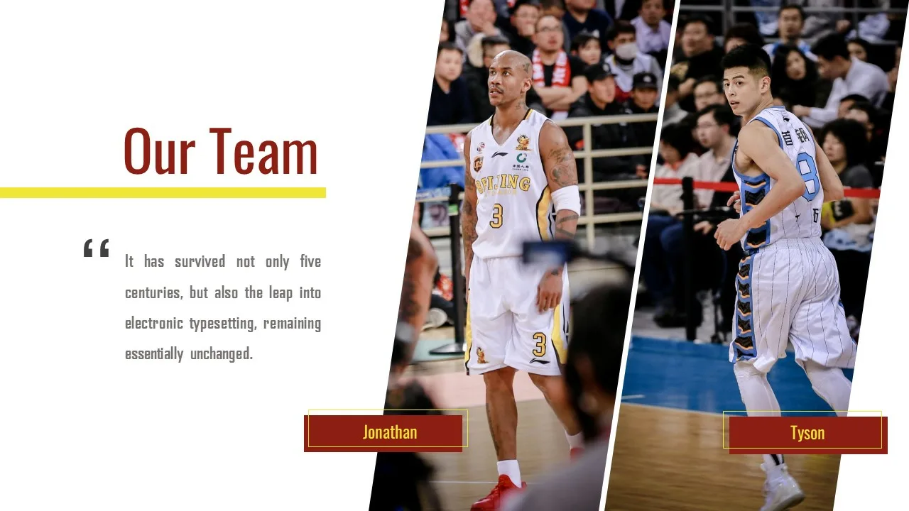 Basketball Template Free Team Presentation Slide