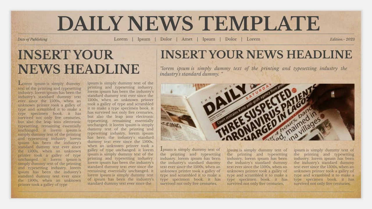 Google Presentation Newspaper Template