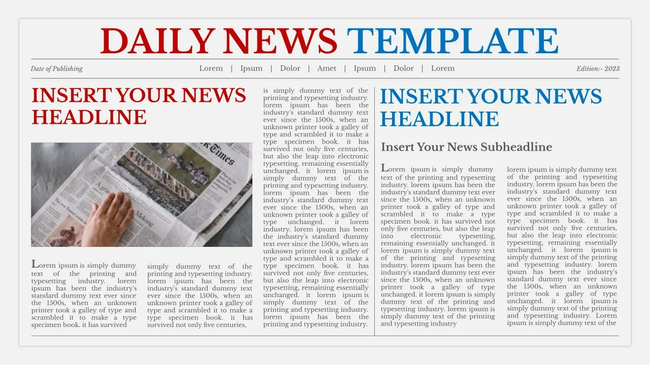 Google Slides Newspaper Template for Presentations