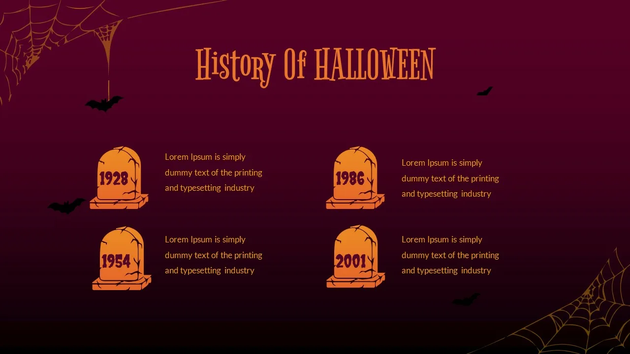 History of Halloween Slide in Free Halloween Presentation Template