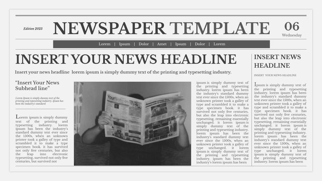 Newspaper Presentation Template for Google Slides