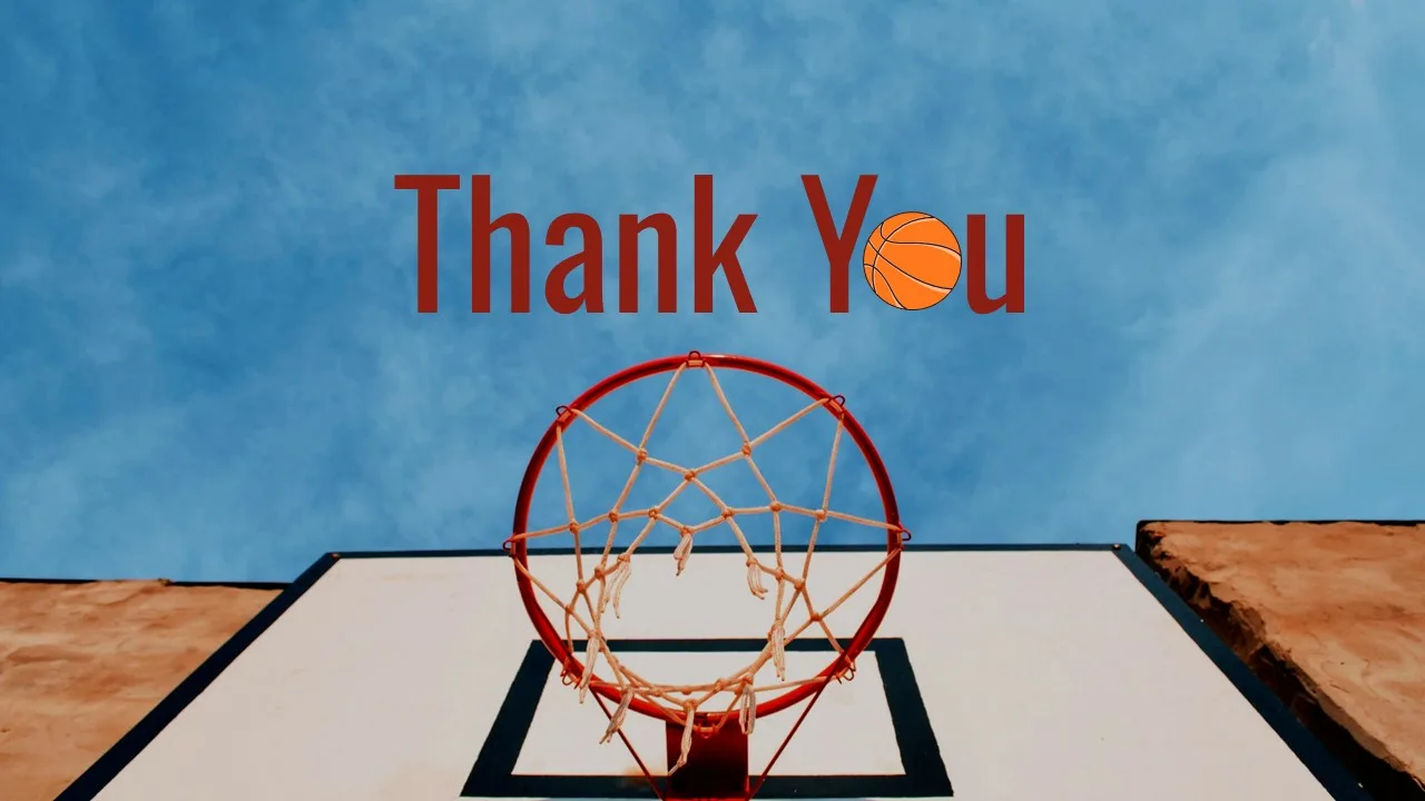 Thank You Slide of Basketball Template Free Presentation Slide