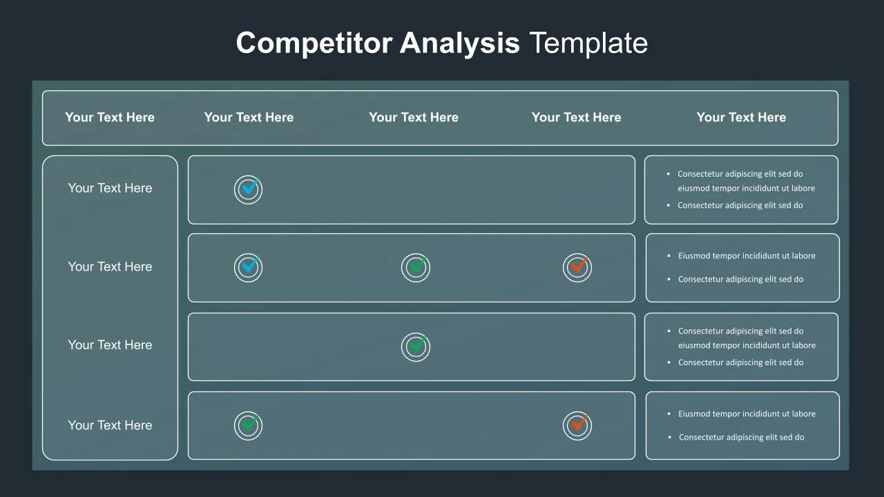 Dark Theme Competitor Analysis Template