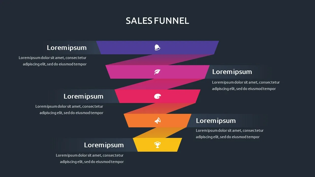 Free Dark Theme Google Slides Sales Funnel Template