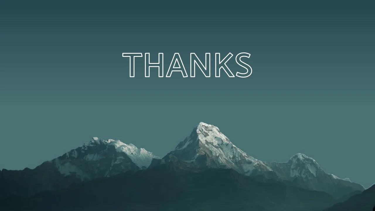 Thank You Slide of Color Slide Template