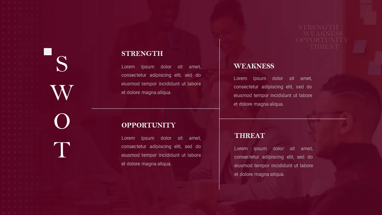 PR Strategy Presentation SWOT Analysis Slide