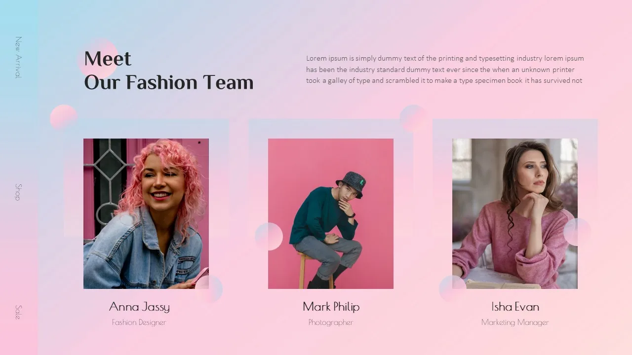 Pastel Google Slides Theme Team Introduction Slide